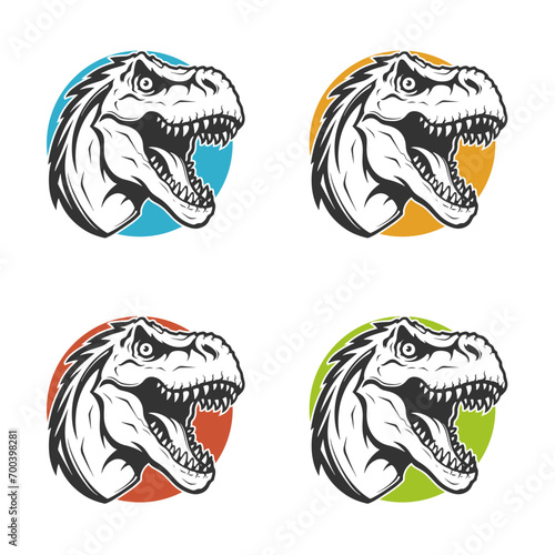 T-Rex Illustration Clip Art Design Shape. Dinosaur Silhouette Icon Vector.