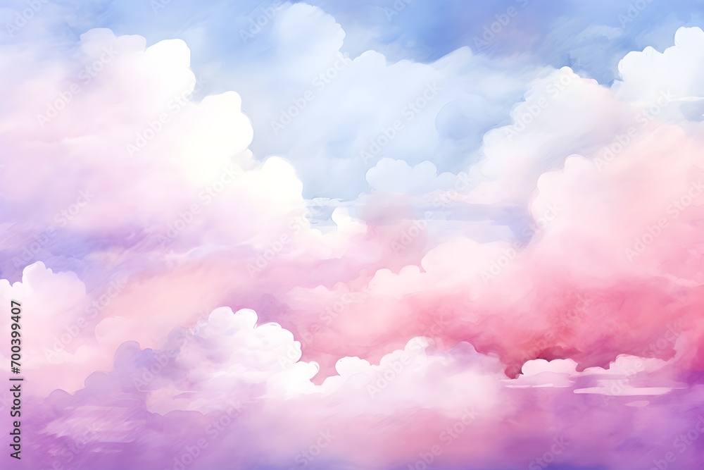 Watercolor gradient pastel fluffy clouds sky painting background for dreamy heaven wallpaper concept Watercolor gradient pastel fluffy clouds sky painting background for dreamy heaven wallpaper concept