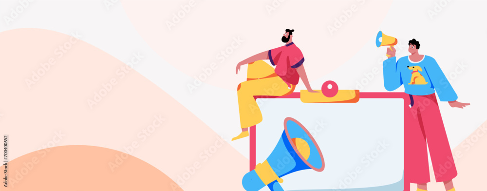 Notification announcement vector creative flat hand drawn illustration
Notification announcement vector creative flat hand drawn illustration