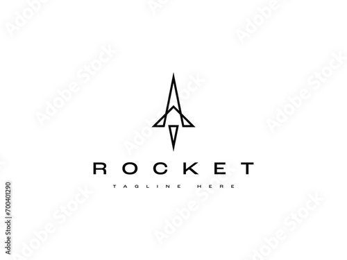 modern rocket line logo design