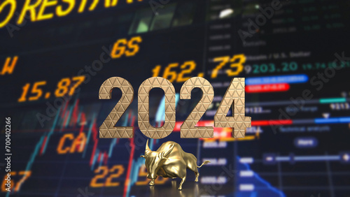 The 2024 Business target 3d rendering.