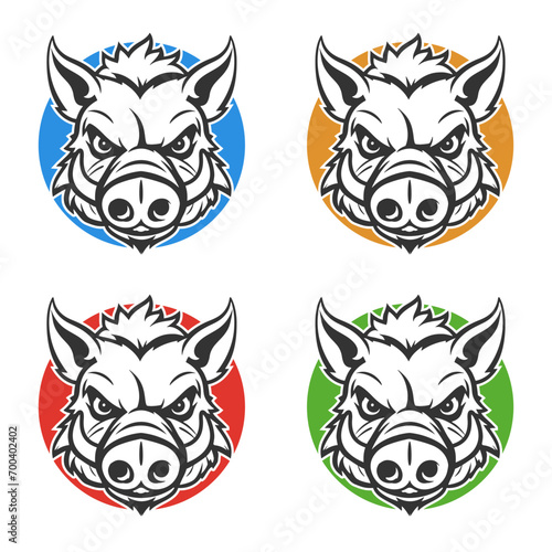 Boar Illustration Clip Art Design Shape. Animal  Silhouette Icon Vector.