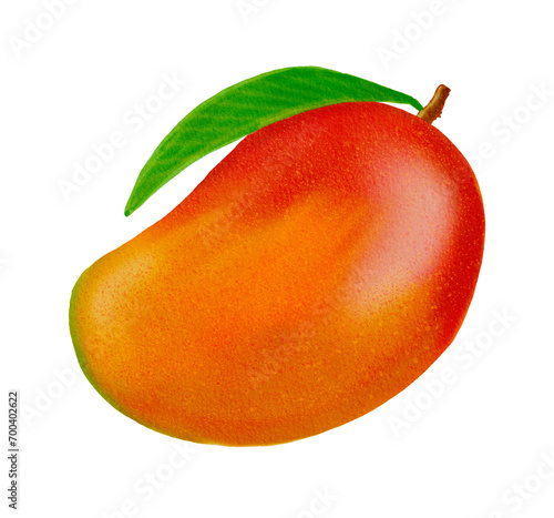 hand drawing mango watercolor style illustration, digitally created