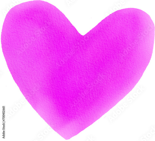 hand drawing heart watercolor style, created digitally