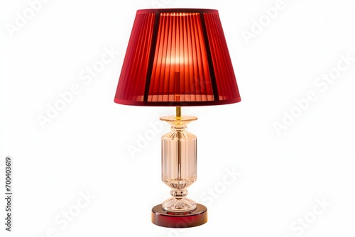 modern table wood lamp on white background