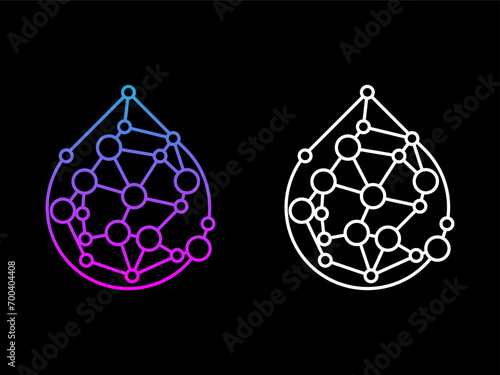 Hyaluronic acid water drop logo icon vector template 