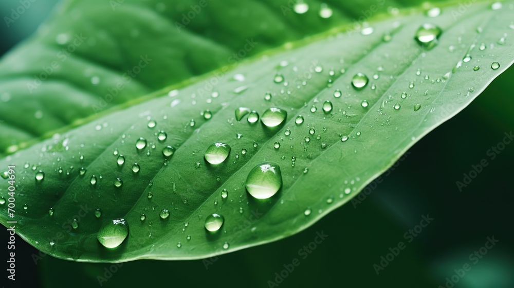 leaf with raindrops ,Dew drops on green leaf leaf with raindrops ,Dew drops on green leaf