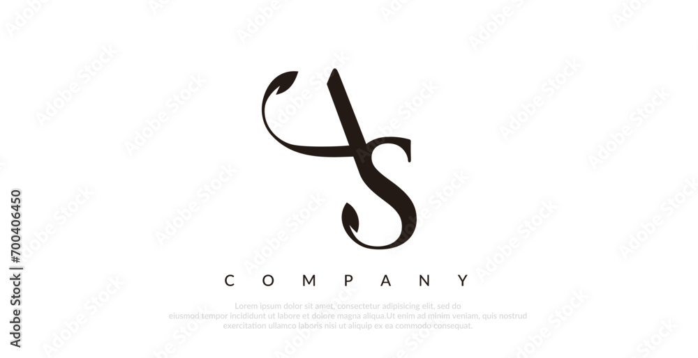 Obraz premium Initial AS Logo Design Vector
