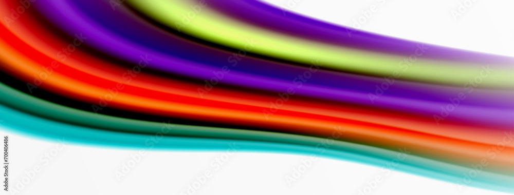 Rainbow color silk blurred wavy line background on white, luxuriously vibrant visually captivating backdrop. Stunning blend of colors reminiscent of rainbow, silky and gracefully blurred wavy pattern Rainbow color silk blurred wavy line background on white, luxuriously vibrant visually captivating backdrop. Stunning blend of colors reminiscent of rainbow, silky and gracefully blurred wavy pattern