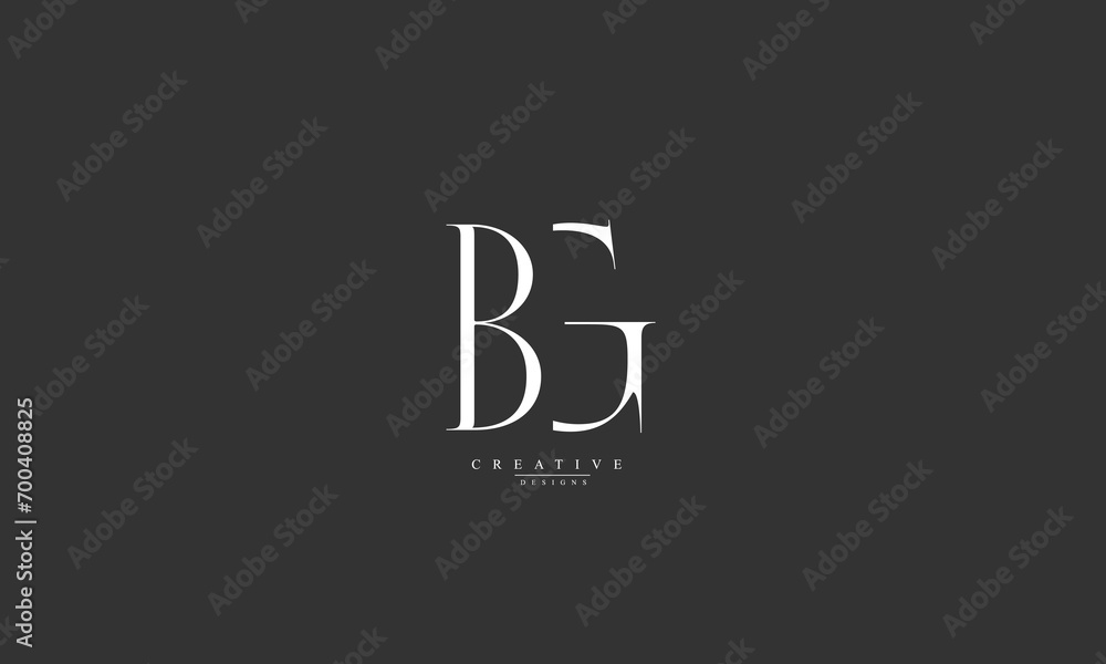 Fototapeta premium Alphabet letters Initials Monogram logo BG GB B G 