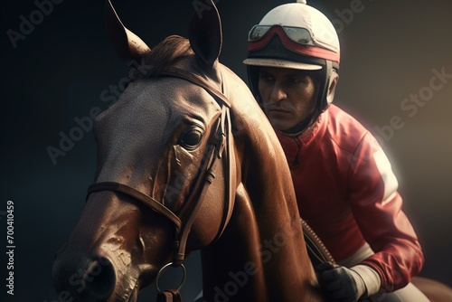 Horse racing character 01. Generative AI