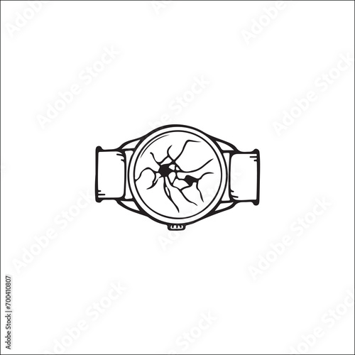 vector illustration of cracked clock