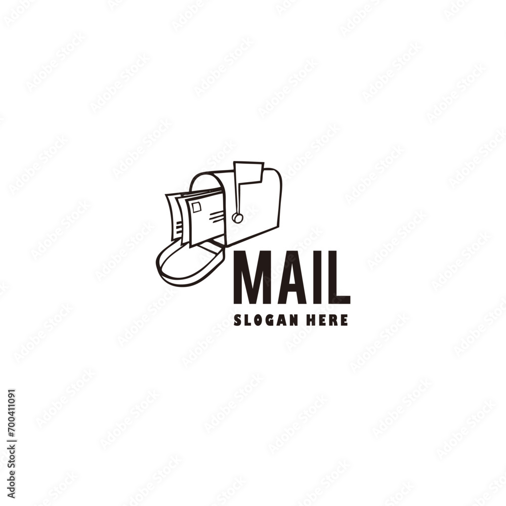 Fototapeta premium Email logo hand-drawn vintage and rustic, very elegant.