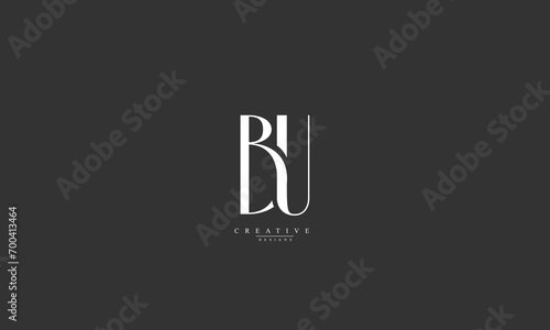 Alphabet letters Initials Monogram logo BU UB B U