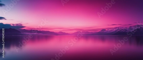Panoramic view of a mountain lake in the mountains at sunset