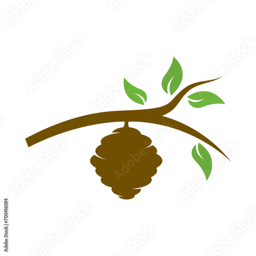 sign of bee hive logo vector icon illustration