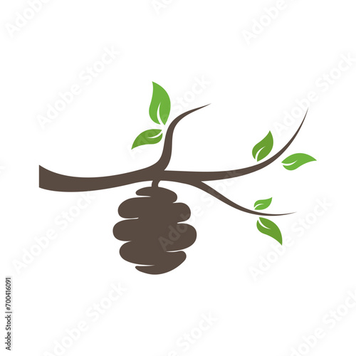 sign of bee hive logo vector icon illustration