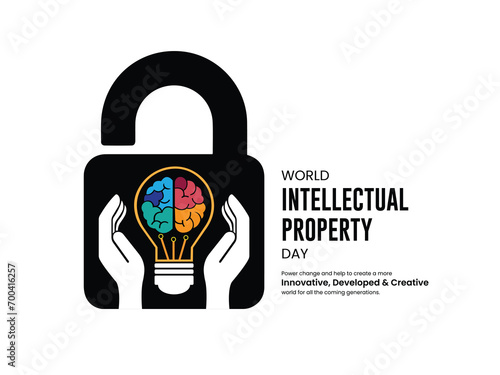 World Intellectual Property Day, World IP Day, banner, poster, social media post, vector illustration, awareness, 30 March, observance, international, typography, web banner, brochure, flyer