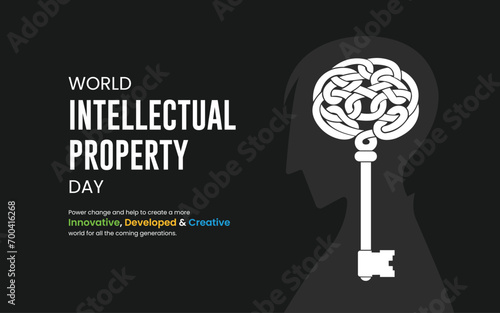 World Intellectual Property Day, World IP Day, banner, poster, social media post, vector illustration, awareness, 30 March, observance, international, typography, web banner, brochure, flyer