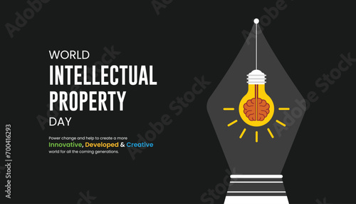 World Intellectual Property Day, World IP Day, banner, poster, social media post, vector illustration, awareness, 30 March, observance, international, typography, web banner, brochure, flyer
