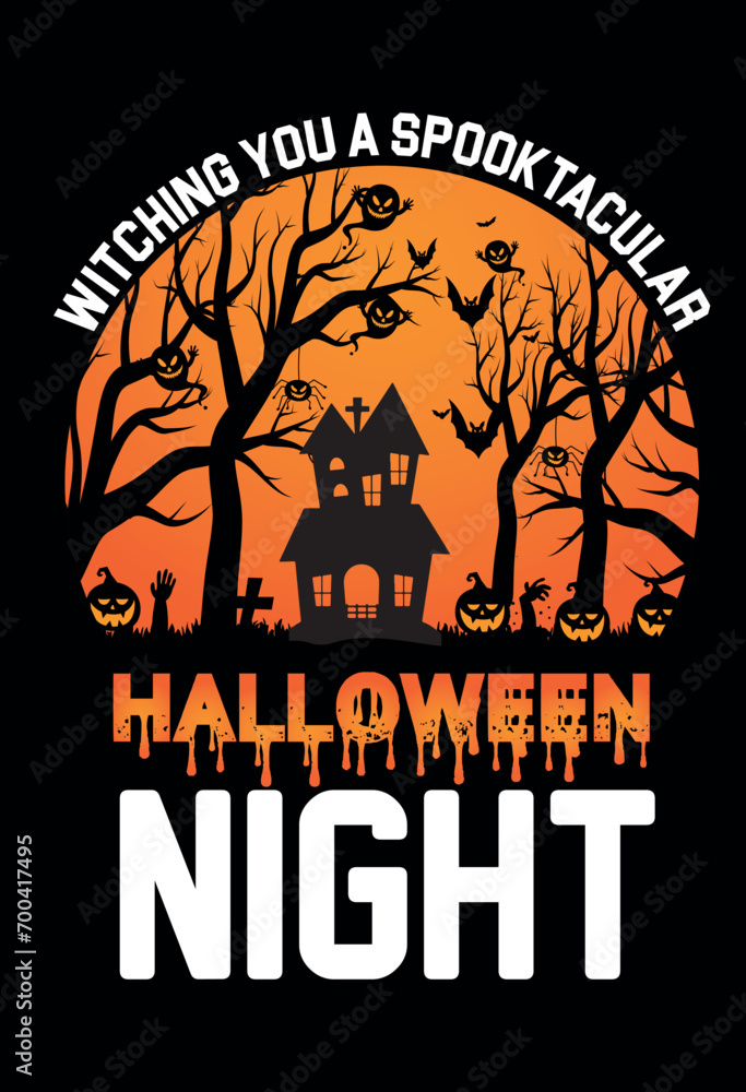 Halloween night T shirt design