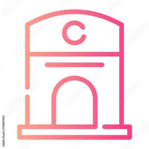 ticket window Line Gradient Icon