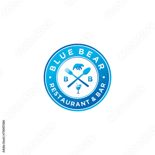Blue Bear restaurant and bar's modern logo 