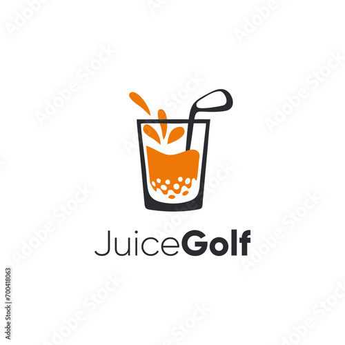 Orange Juice Golf's modern logo, illustrations of fruit drinks, and glass symbol.