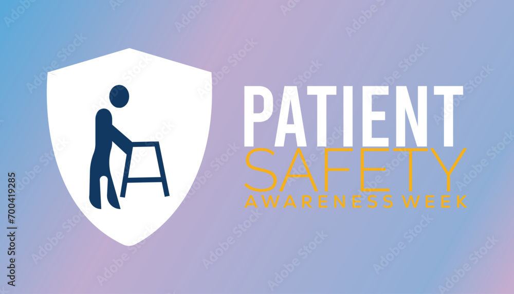 Patient safety awareness week is observed every year in March. Holiday, poster, card and background vector illustration design. Patient safety awareness week is observed every year in March. Holiday, poster, card and background vector illustration design.