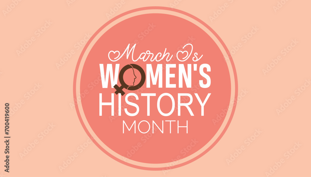 Women's History month is observed every year in March. Holiday, poster, card and background vector illustration design.