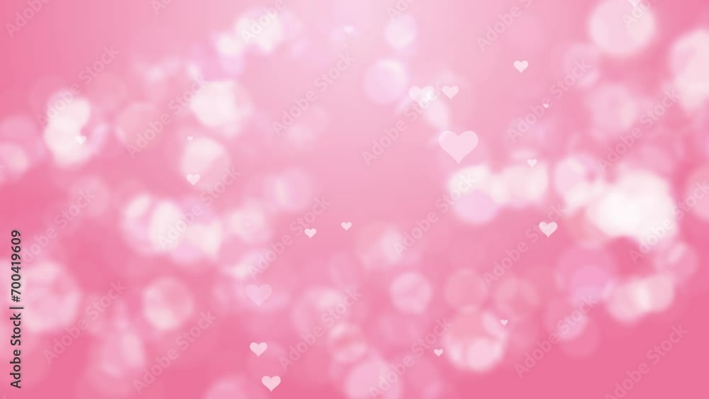 pink valentine background with hearts love bokeh