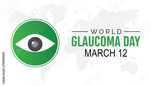 World Glaucoma day is observed every year in March. Holiday, poster, card and background vector illustration design.