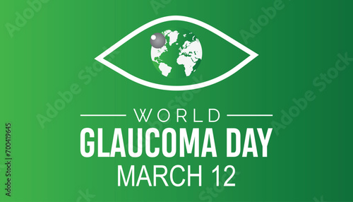 World Glaucoma day is observed every year in March. Holiday, poster, card and background vector illustration design.