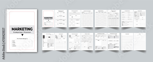 Marketing Campaign Planner with cover page layout design template