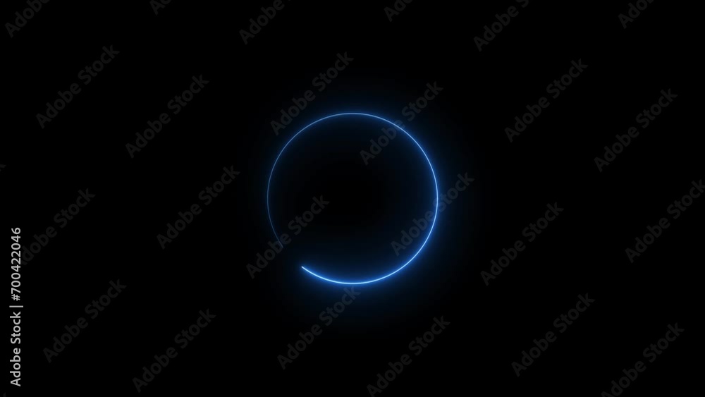 Abstract neon circle loading animation. Dark background video. Abstract neon circle loading animation. Dark background video.