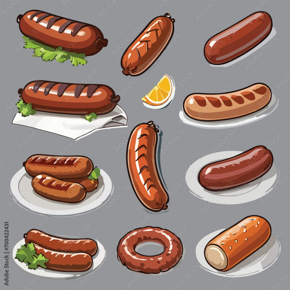 vector of some tasty sausage. editable. vector of some tasty sausage. editable.