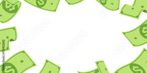 simple background of money paper dollar with space for text in the middle. isolated on a transparent background.