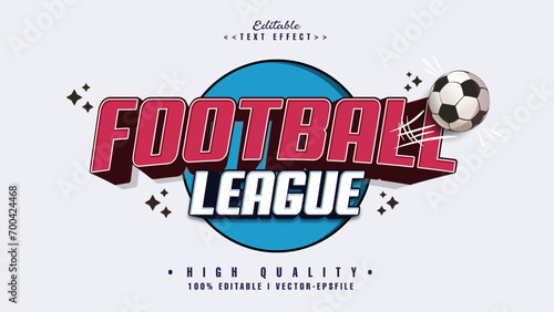 editable football league text effect.typhography logo
