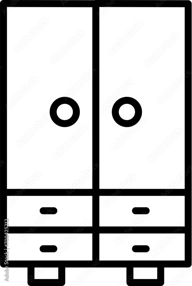 Wardrobe Vector icon for Advertisement. Suitable for books, stores, shops. Editable stroke in minimalistic outline style. Symbol for design Wardrobe Vector icon for Advertisement. Suitable for books, stores, shops. Editable stroke in minimalistic outline style. Symbol for design