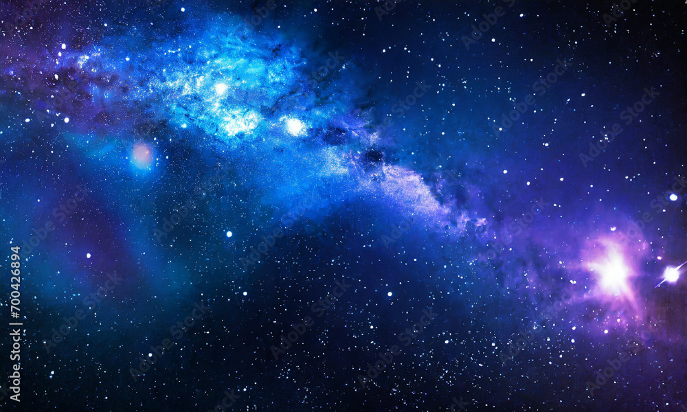 Blue dark space galaxy stars nobula background