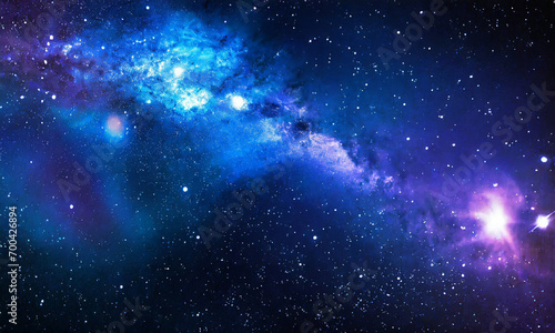 Blue dark space galaxy stars nobula background