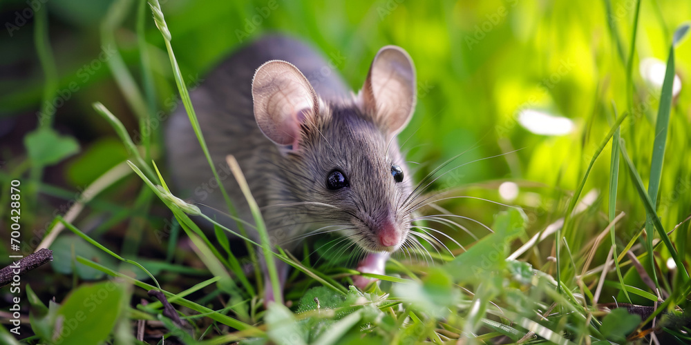 Gray Mouse In The Grass In The Middle Of A Clearing For Wallpaper Created Using Artificial Intelligence Gray Mouse In The Grass In The Middle Of A Clearing For Wallpaper Created Using Artificial Intelligence