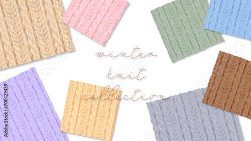 Knitted Seamless Pattern　棒編みニットのカラフルなパターン