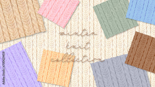 Knitted Seamless Pattern　棒編みニットのカラフルなパターン