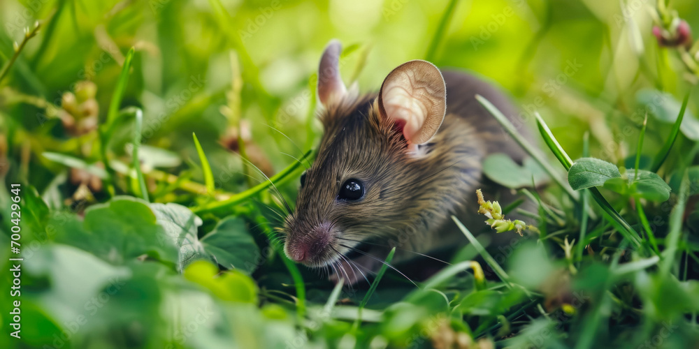Gray Mouse In The Grass In The Middle Of A Clearing For Wallpaper Created Using Artificial Intelligence Gray Mouse In The Grass In The Middle Of A Clearing For Wallpaper Created Using Artificial Intelligence
