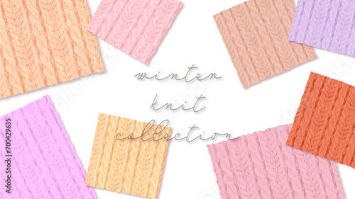 Knitted Seamless Pattern　棒編みニットのカラフルなパターン