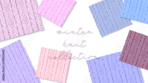 Knitted Seamless Pattern　棒編みニットのカラフルなパターン