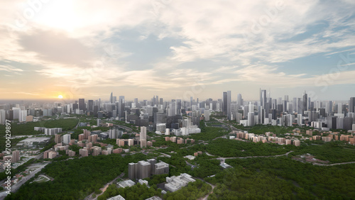 Modern metropolis, city skyline, urban architecture © Wang