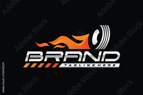 tire fire flame logo