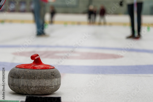 Curling rocks on ice 